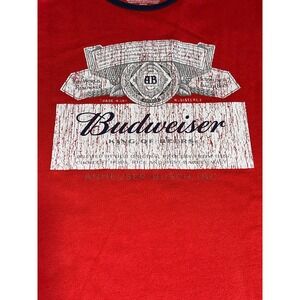 Mens Budweiser Tank Top‎ Sleeveless Shirt Red Logo Beer Graphic 3XL